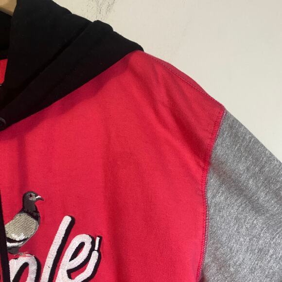Staple X ThreadBeast Pink Grey Hoodie Pigeon Logo Sweater Sz XL - Picture 5 of 11